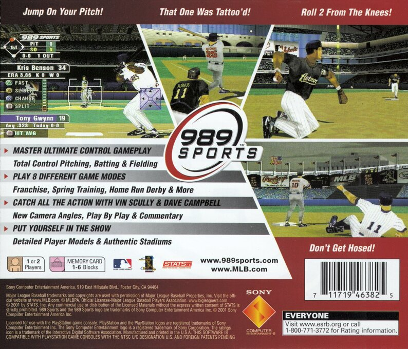 MLB 2002 — Box back