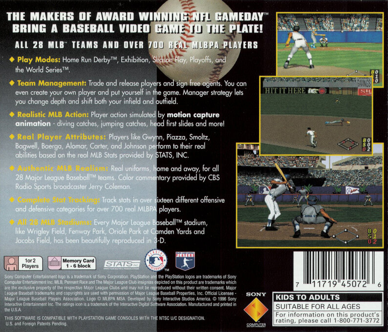 MLB Pennant Race — Box back
