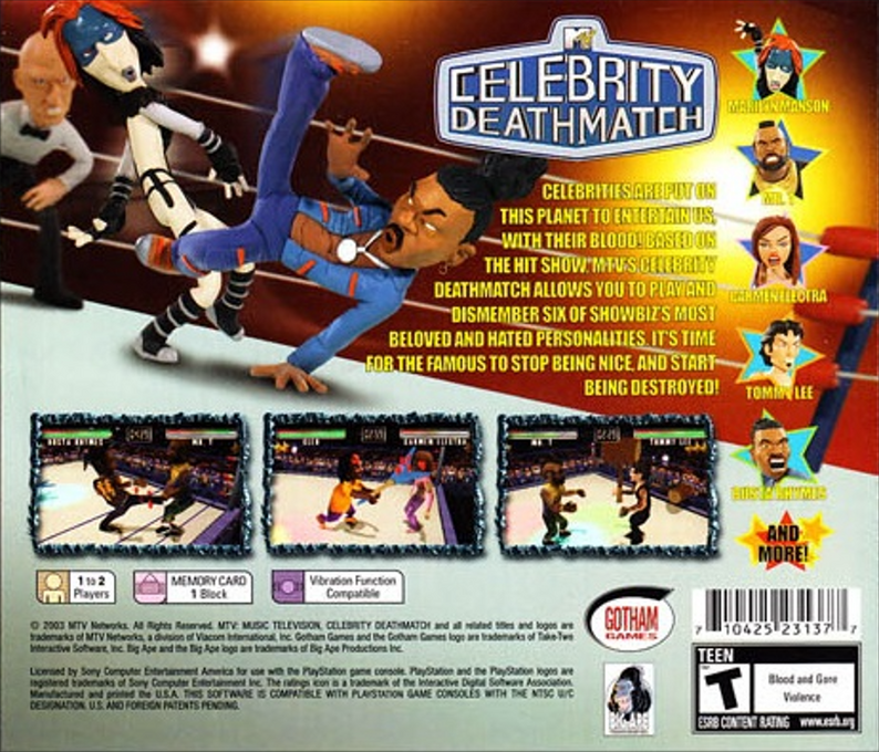 MTV Celebrity Deathmatch — Box back