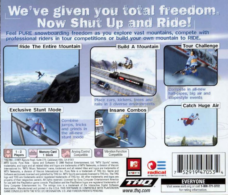 MTV Sports : Pure Ride — Box back