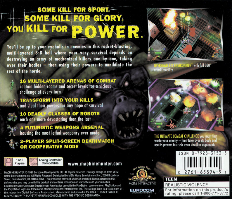 Machine Hunter — Box back