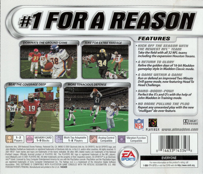 Madden NFL 2002 — Box back