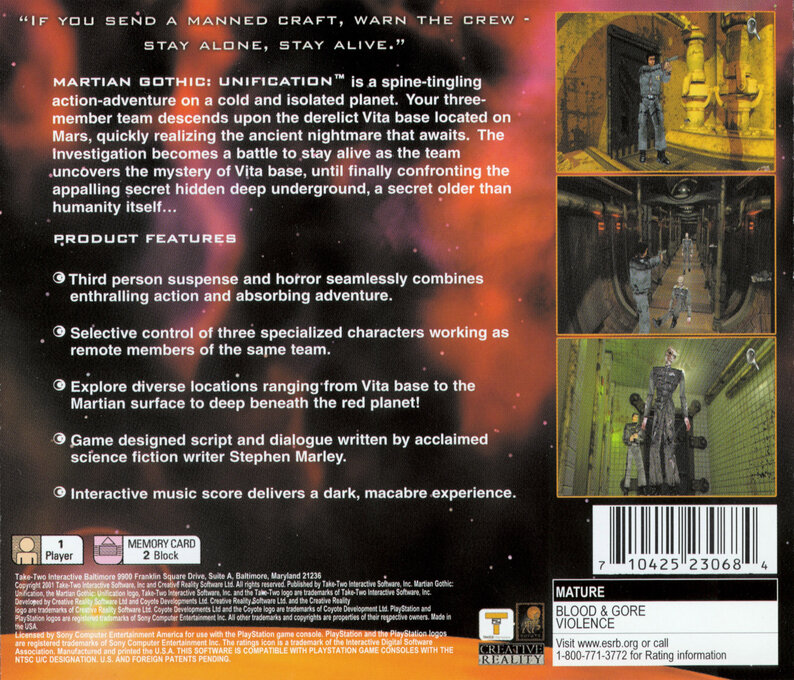 Martian Gothic : Unification — Box back