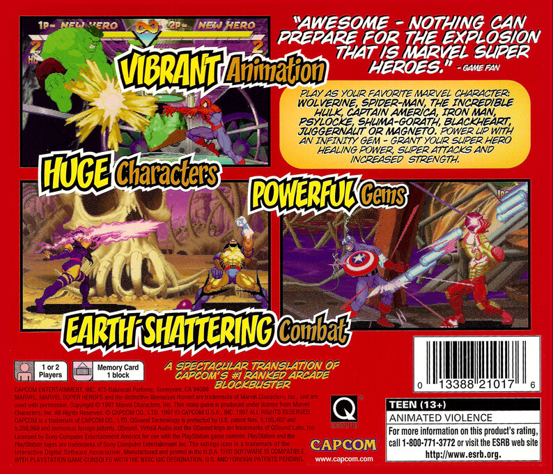 Marvel Super Heroes — Box back