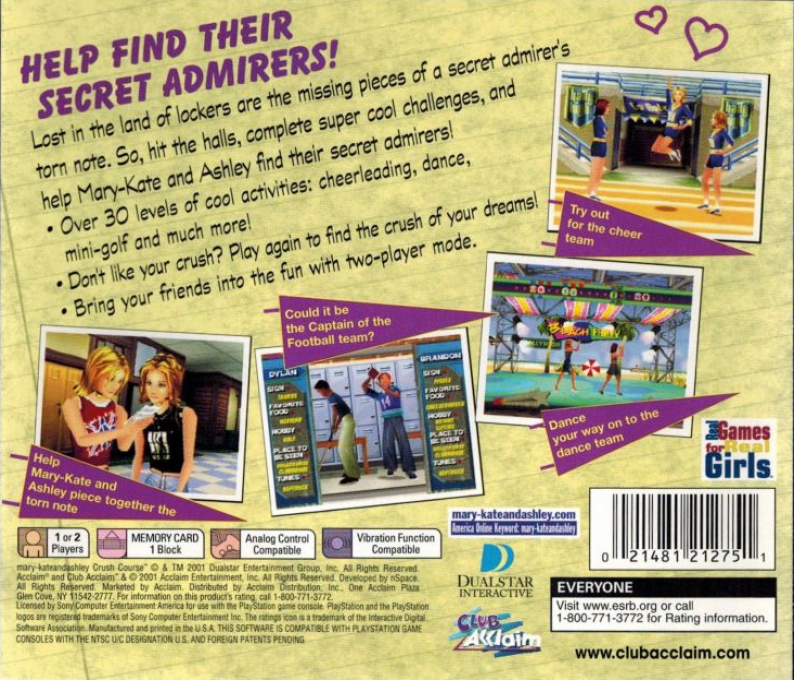 Mary-Kate and Ashley : Crush Course — Box back