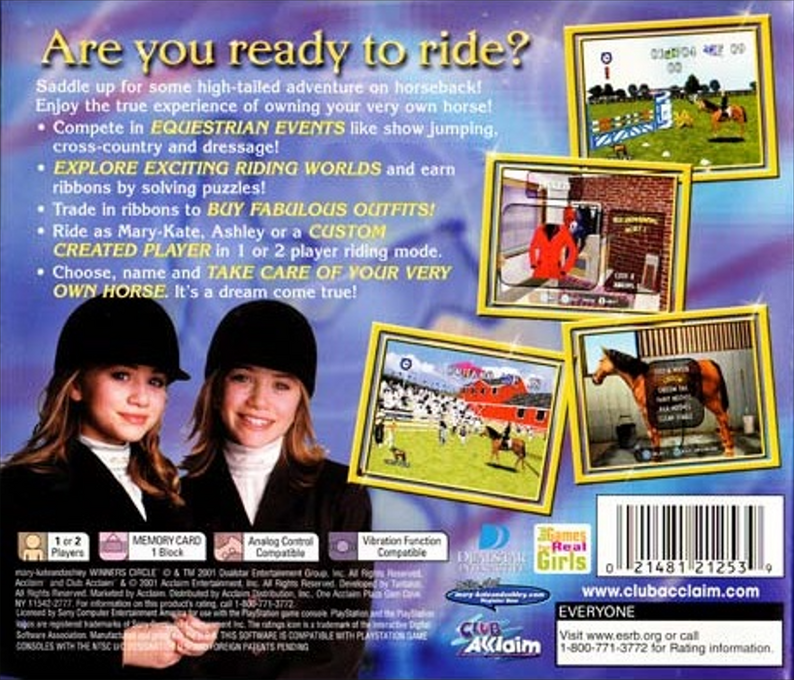 Mary-Kate and Ashley : Winners Circle — Box back
