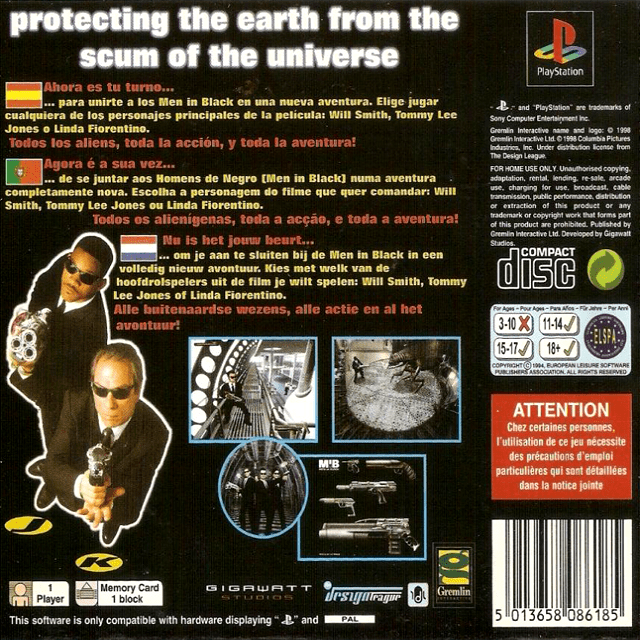 Men in Black : The Game — Box back