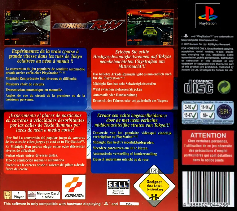 Midnight Run : Road Fighter 2 — Box back