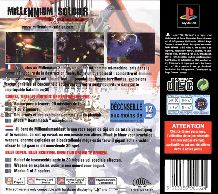 Millennium Soldier : Expendable — Box back