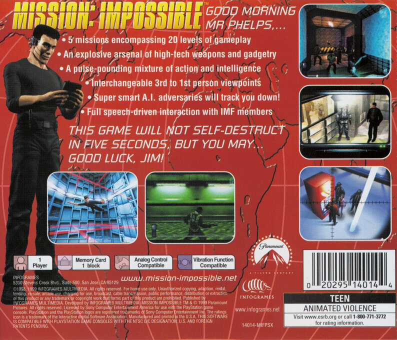 Mission : Impossible — Box back