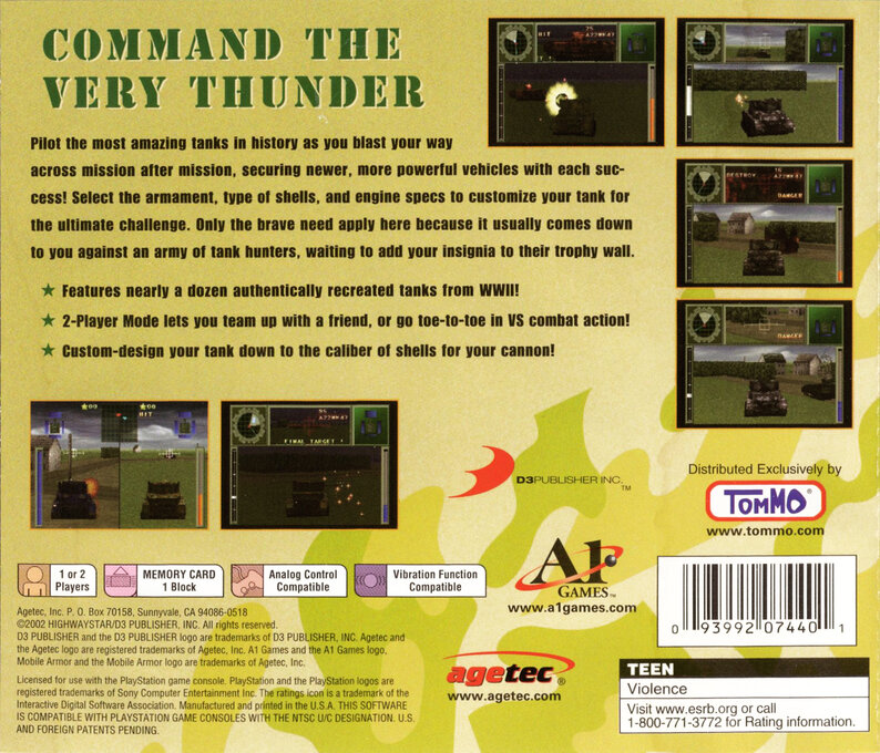 Mobile Armor — Box back