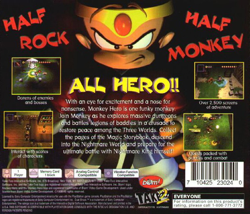 Monkey Hero — Box back