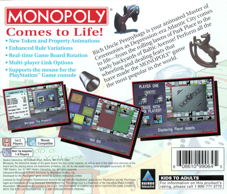 Monopoly — Box back
