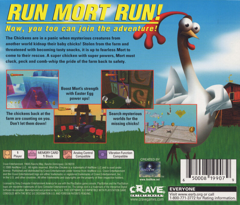 Mort the Chicken — Box back