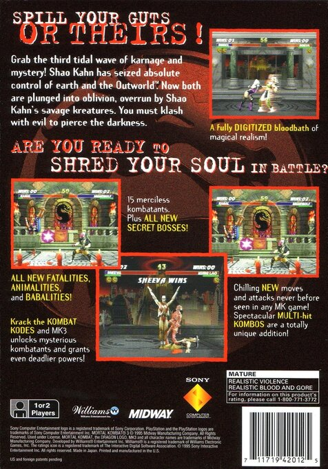 Mortal Kombat 3 — Box back