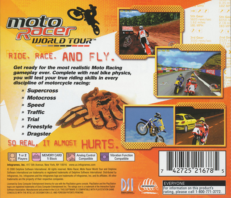 Moto Racer World Tour — Box back