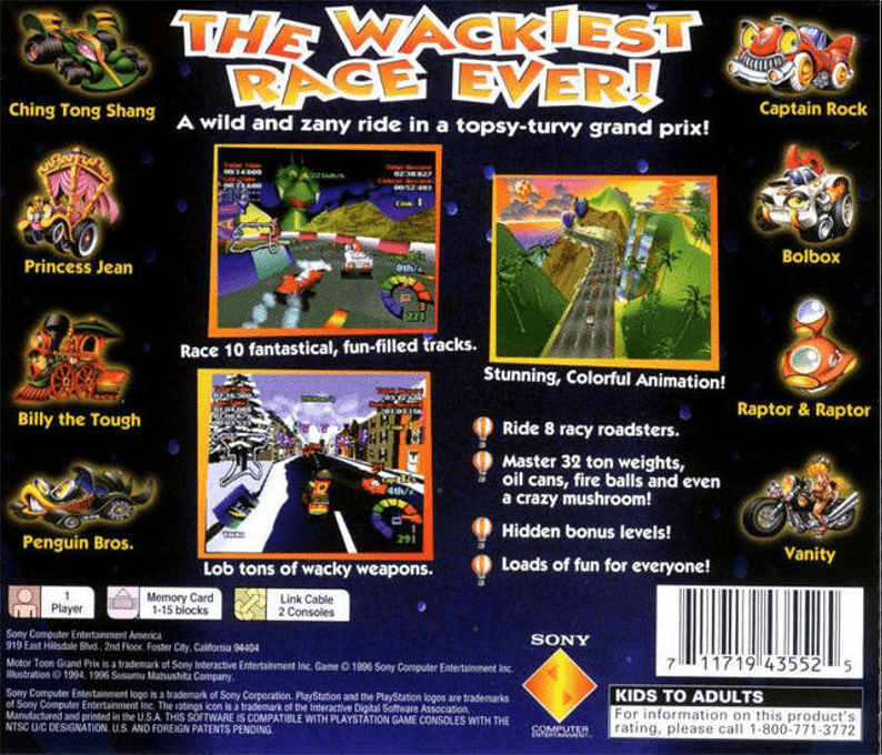 Motor Toon Grand Prix — Box back