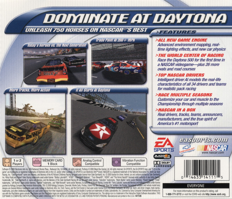 NASCAR 2001 — Box back