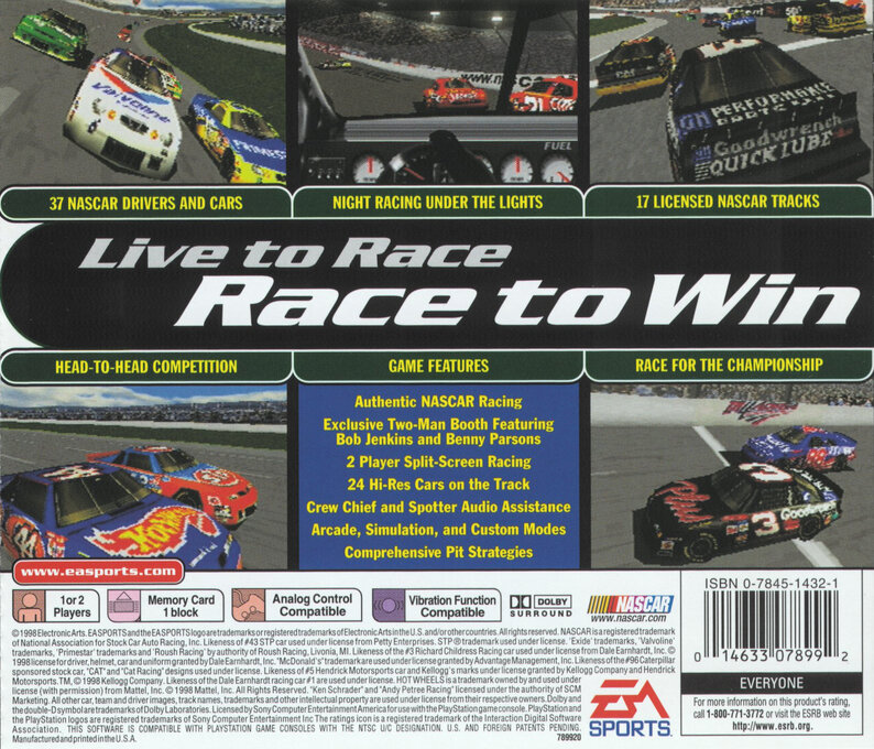 NASCAR 99 — Box back