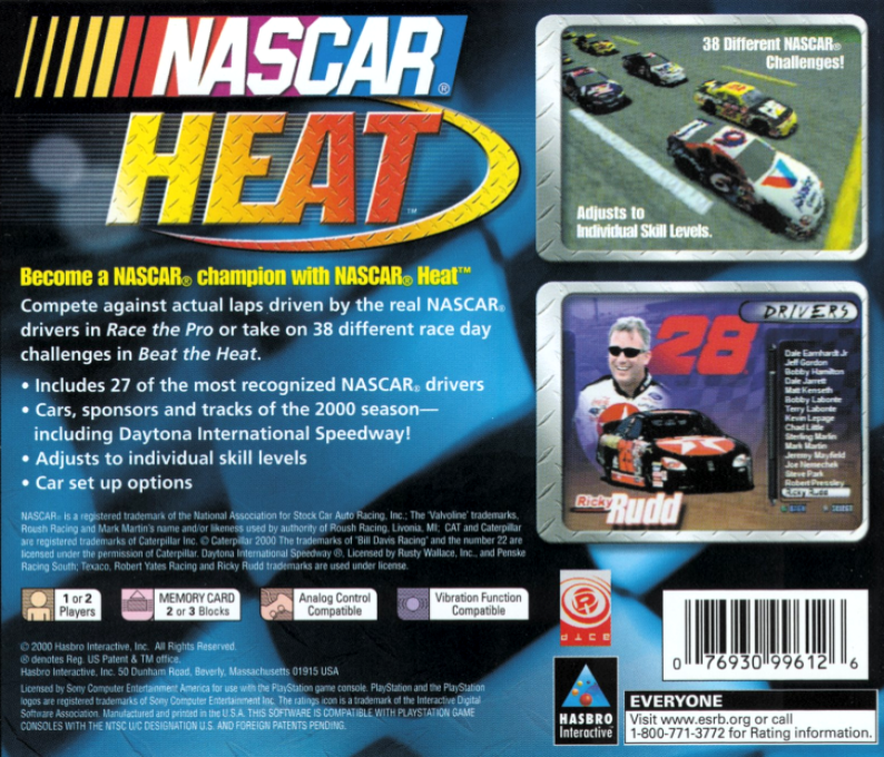 NASCAR Heat — Box back