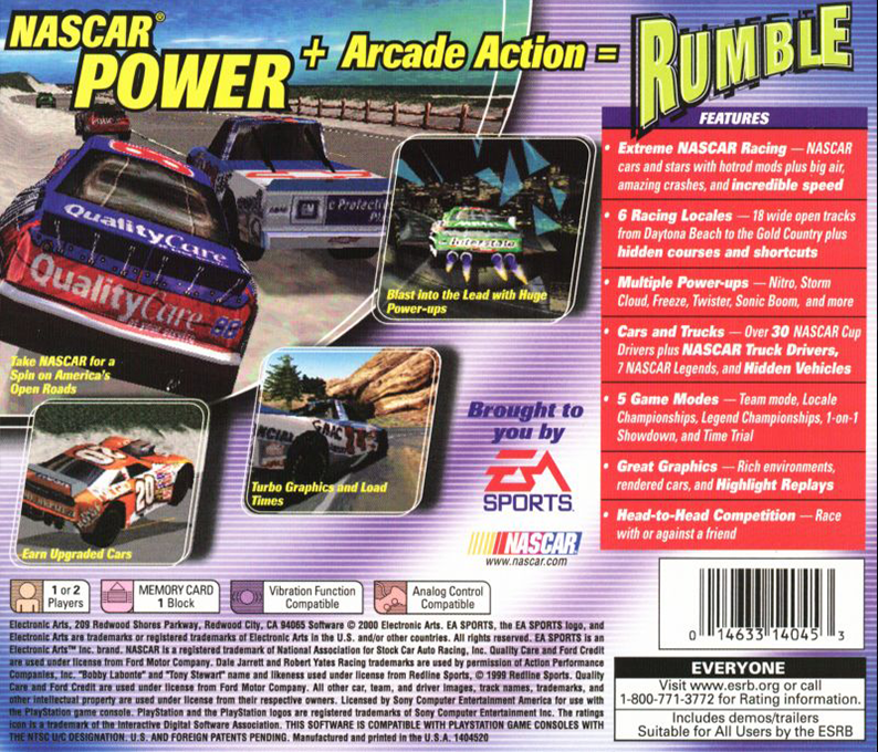 NASCAR Rumble — Box back