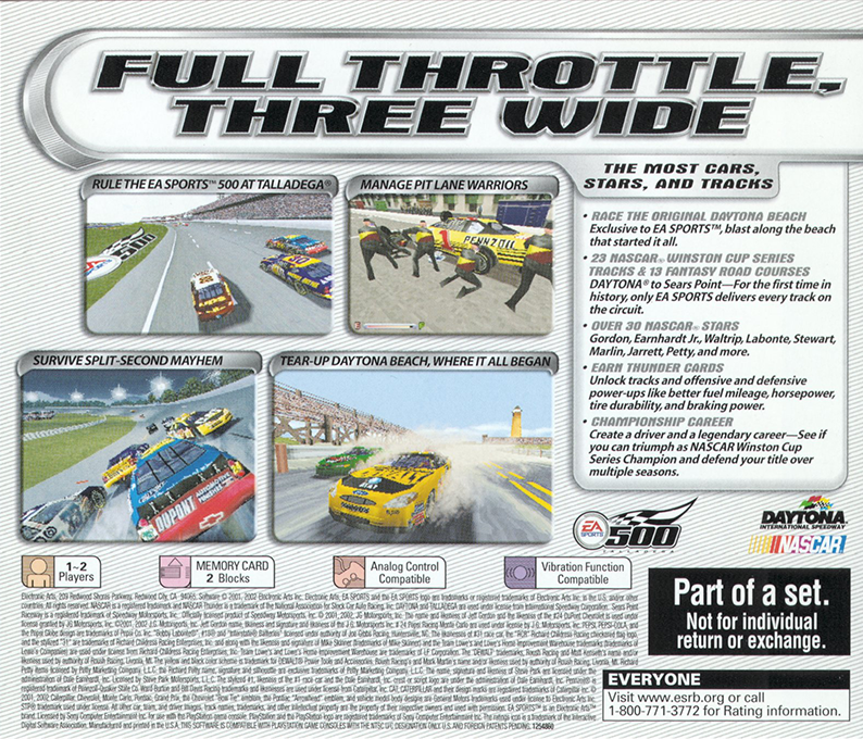 NASCAR Thunder 2002 — Box back
