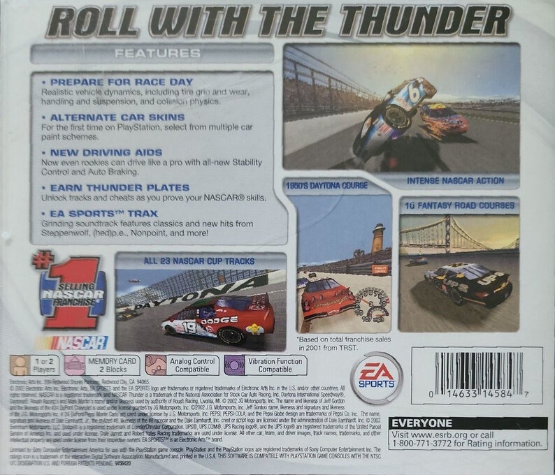 NASCAR Thunder 2003 — Box back