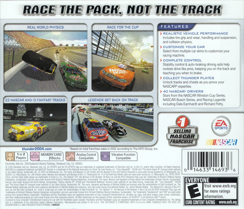 NASCAR Thunder 2004 — Box back
