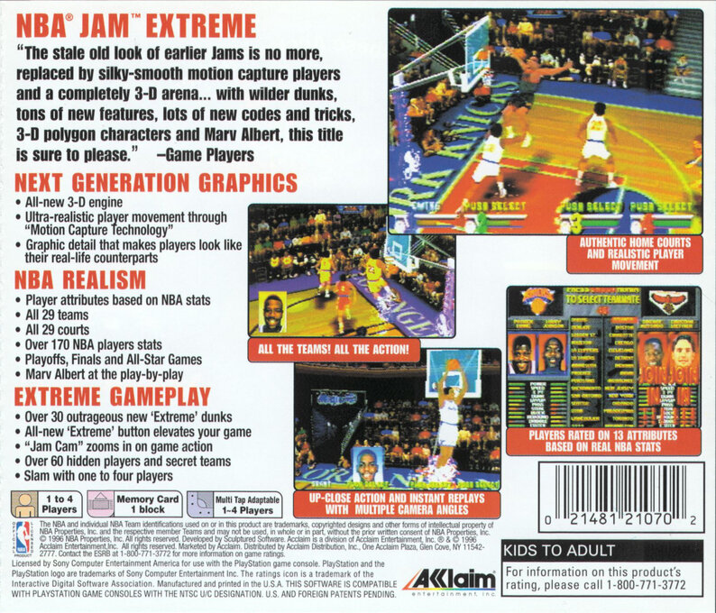 NBA Jam Extreme — Box back