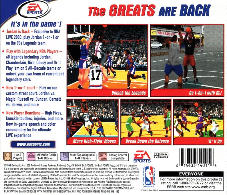 NBA Live 2000 — Box back