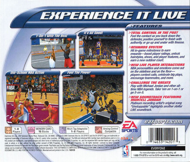 NBA Live 2001 — Box back