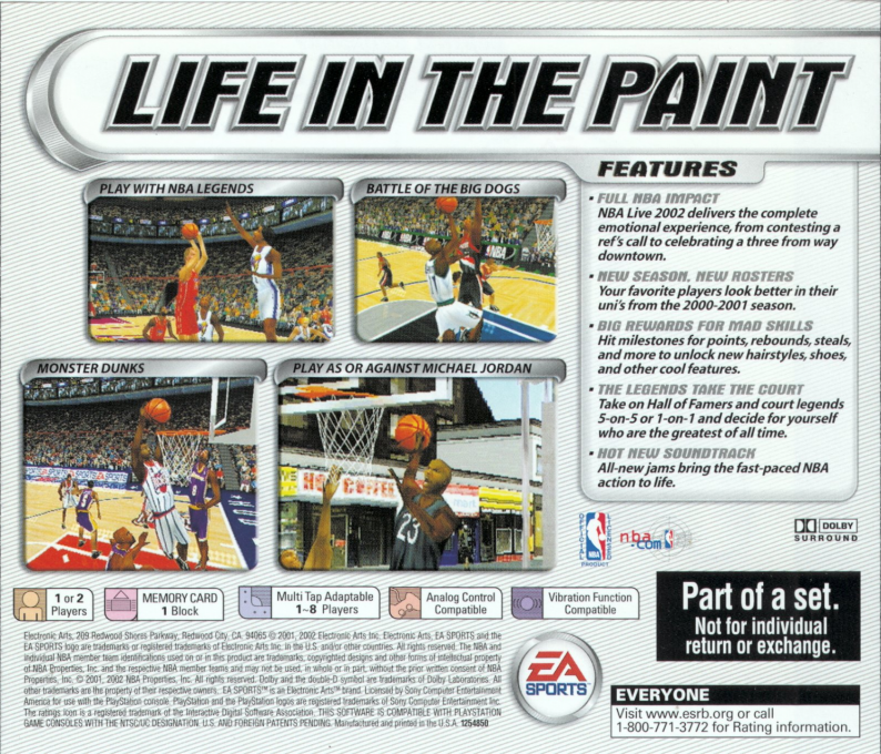 NBA Live 2002 — Box back