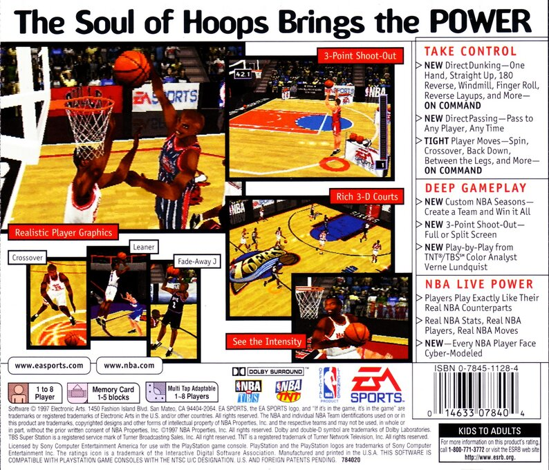 NBA Live 98 — Box back