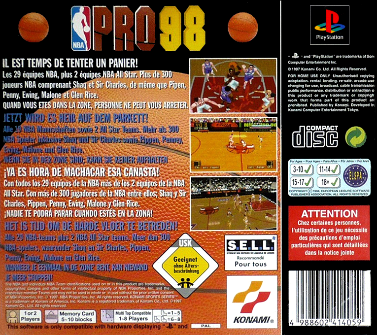 NBA Pro 98 — Box back