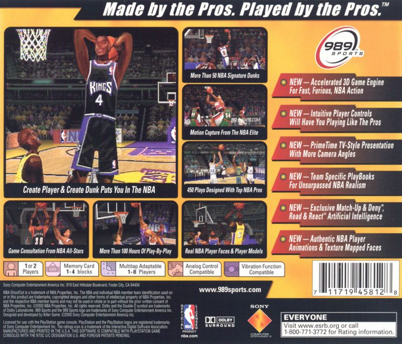 NBA ShootOut 2001 — Box back