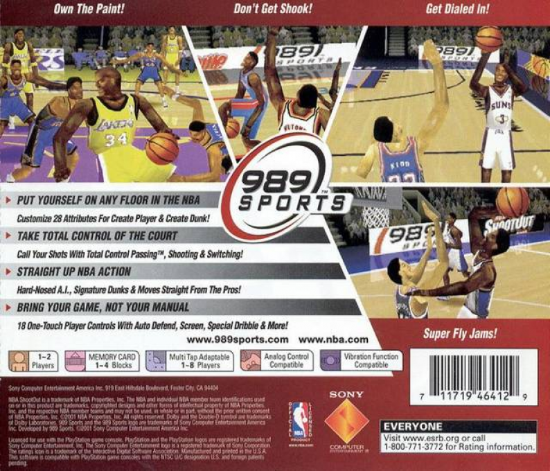 NBA ShootOut 2002 — Box back