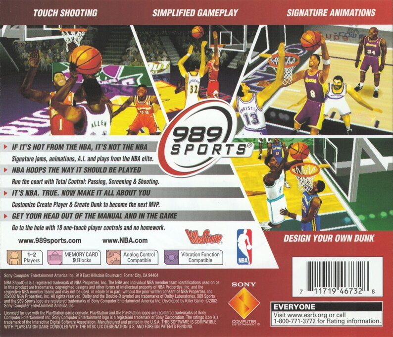 NBA ShootOut 2003 — Box back