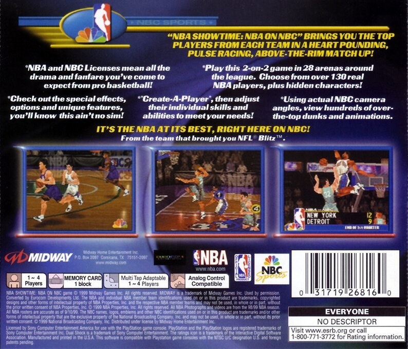 NBA Showtime : NBA on NBC — Box back