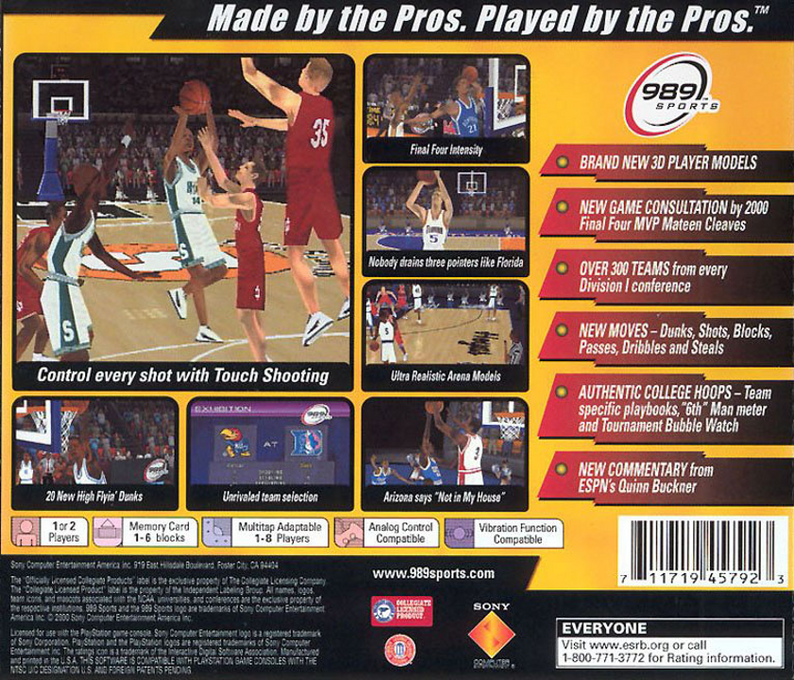 NCAA Final Four 2001 — Box back