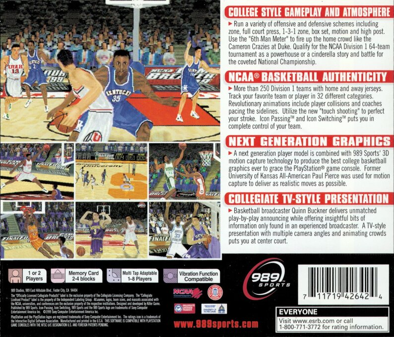 NCAA Final Four 99 — Box back