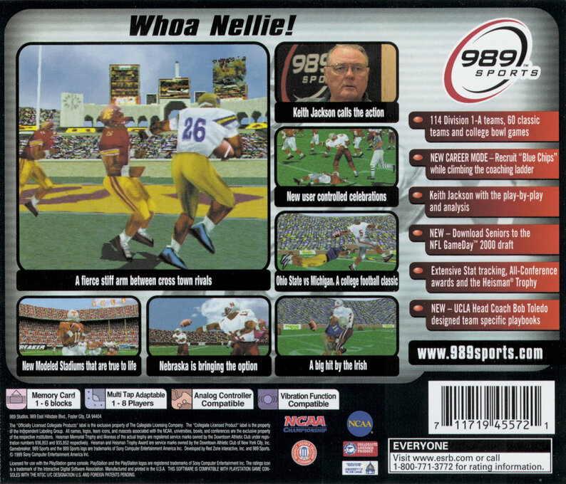 NCAA GameBreaker 2000 — Box back