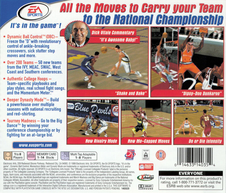 NCAA March Madness 2000 — Box back