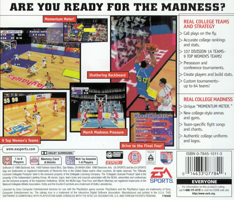 NCAA March Madness '98 — Box back