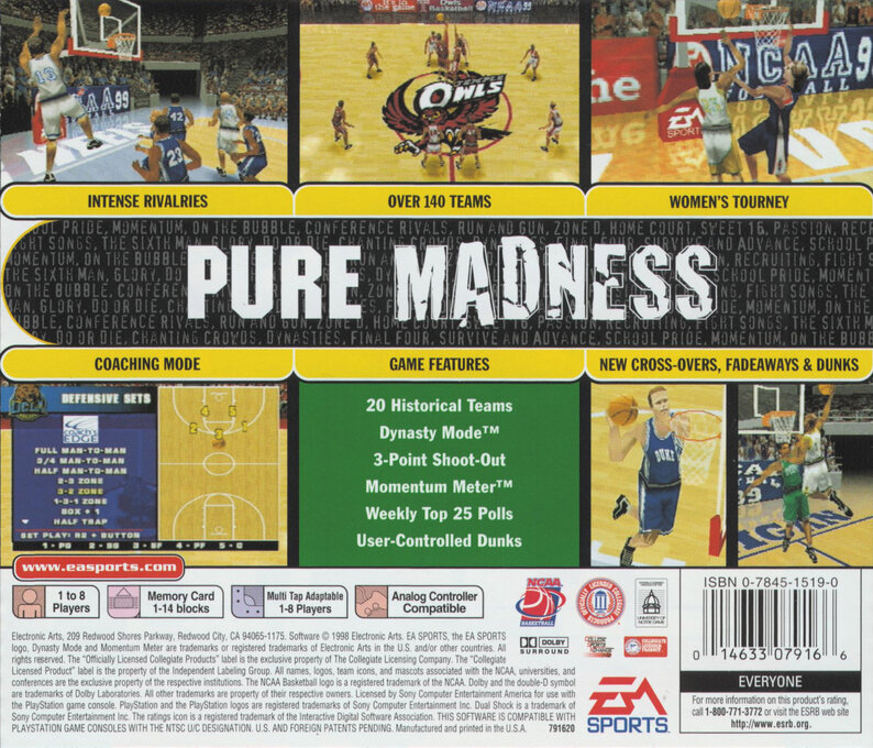 NCAA March Madness 99 — Box back