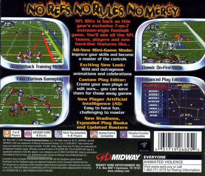 NFL Blitz 2001 — Box back