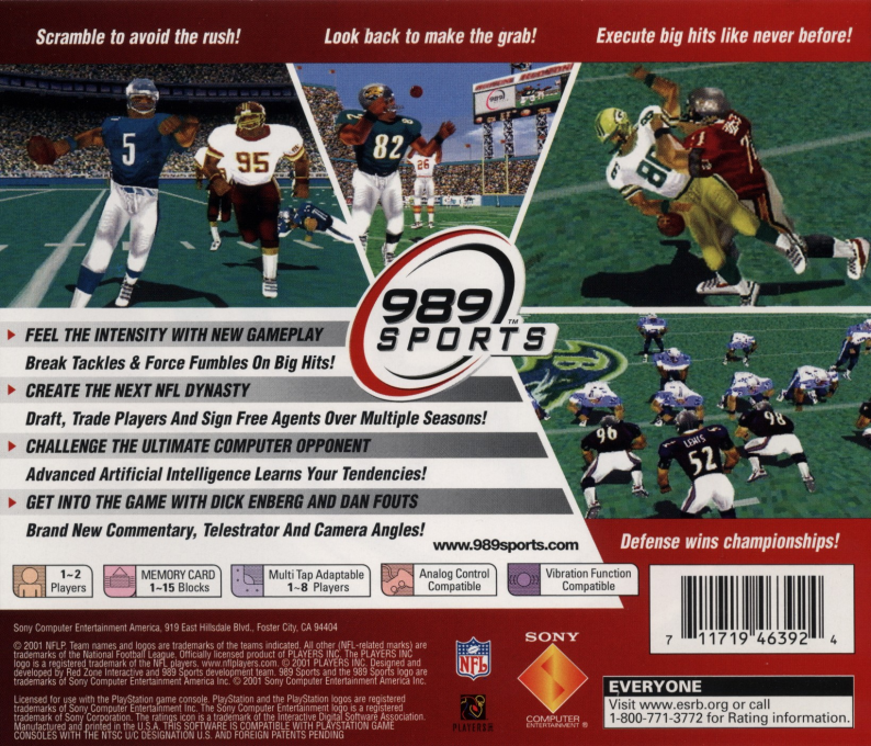 NFL GameDay 2002 — Box back