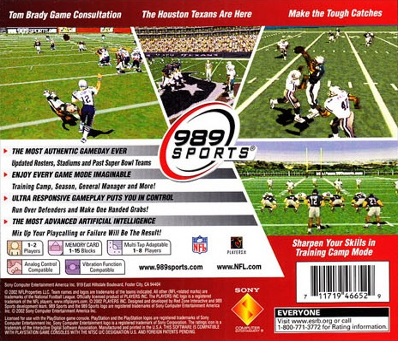 NFL GameDay 2003 — Box back