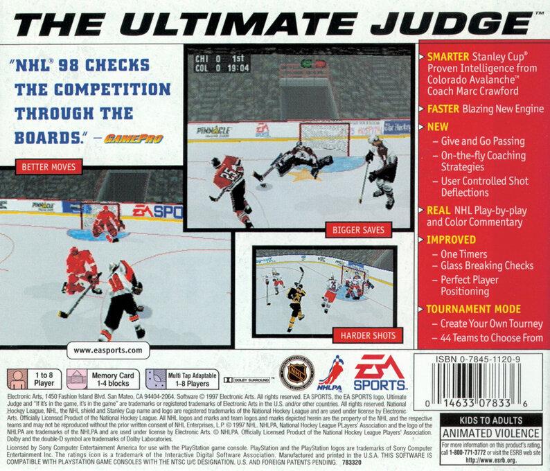 NHL 98 — Box back
