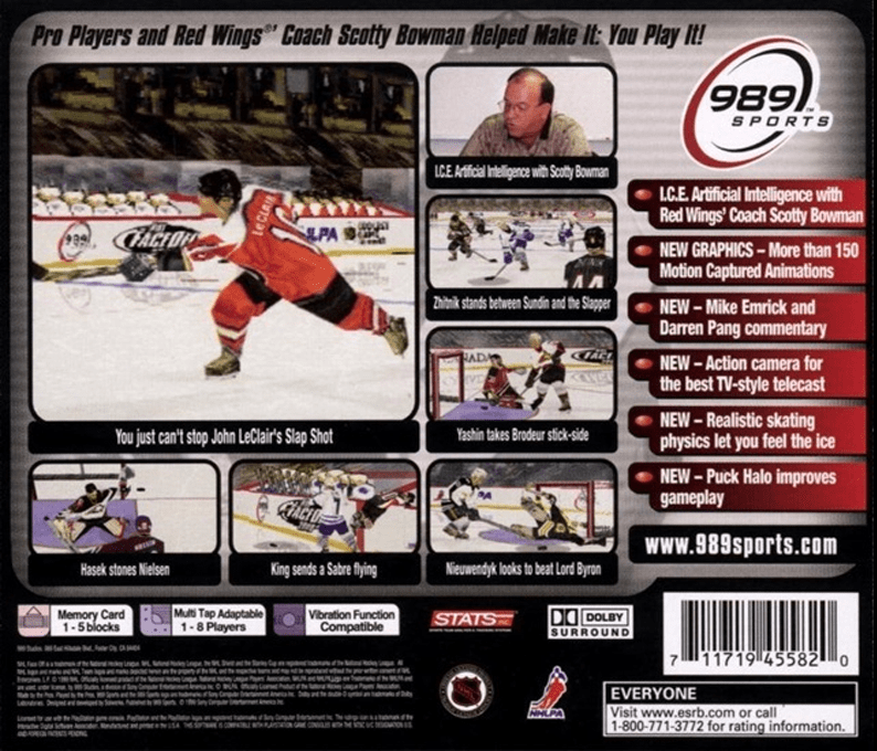 NHL FaceOff 2000 — Box back