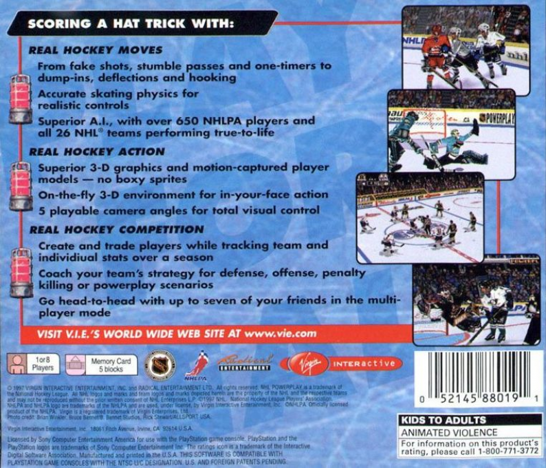 NHL Powerplay 98 — Box back